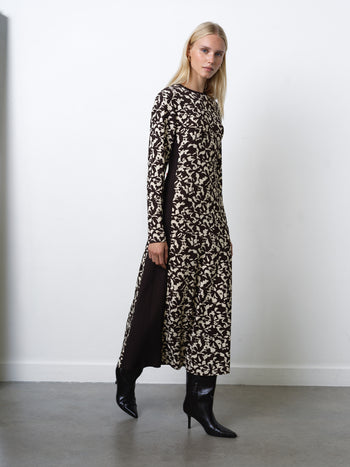 Kelly Print Jersey Long Sleeve Dress
