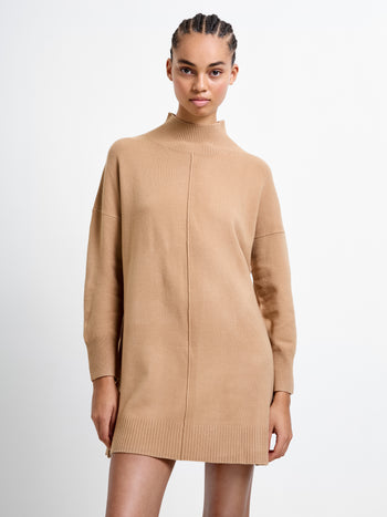 Babysoft Knit Roll Neck Seam Dress