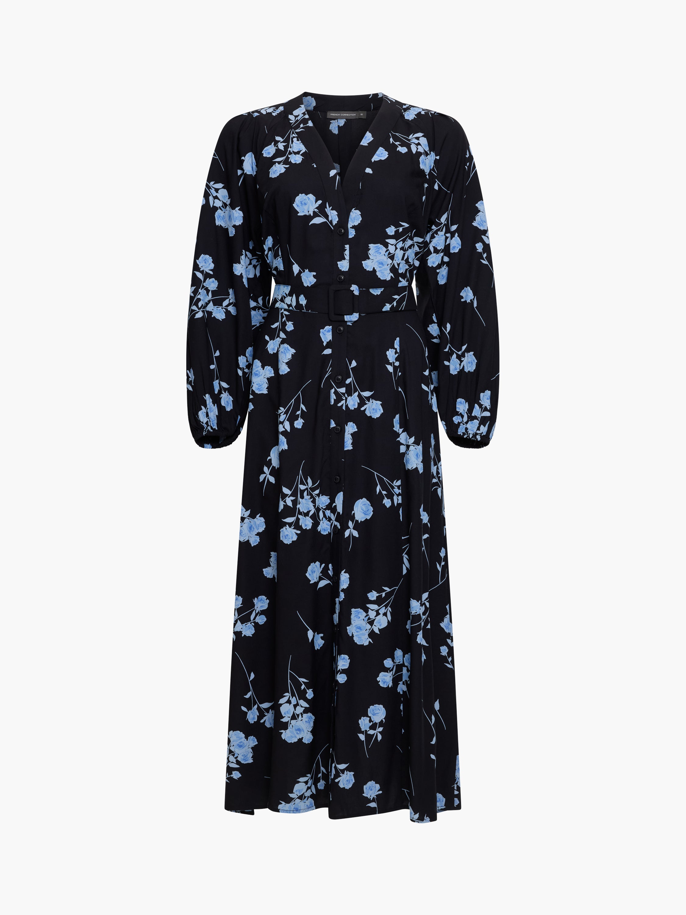 Alessandra Puff Sleeve Belted Dress