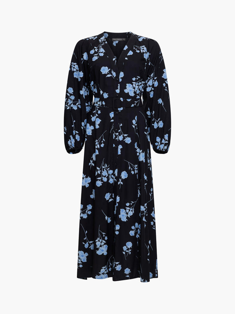 Alessandra Puff Sleeve Belted Dress