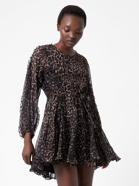 Leopard Ruffle Mini Dress