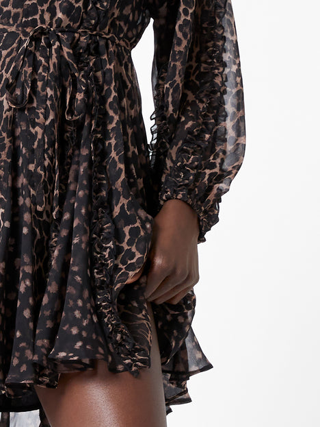 Leopard Ruffle Mini Dress