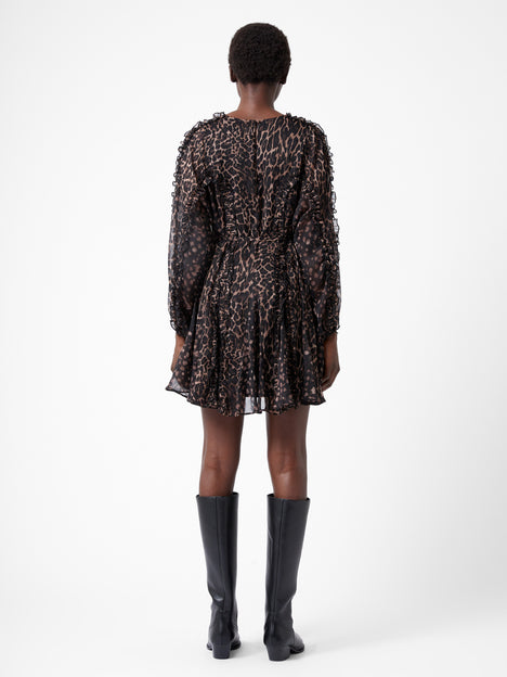 Leopard Ruffle Mini Dress