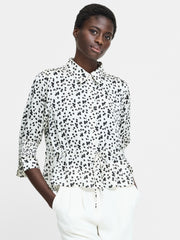 Harriet Monochrome Floral Tie Waist Top