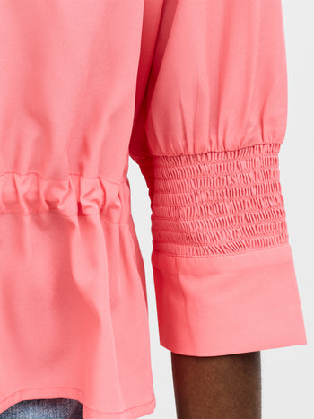 Crepe Light Collared Tie Waist Top
