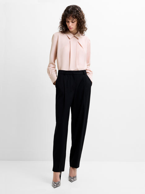 Mila Pleat Long Sleeve Light Pink Popover Shirt