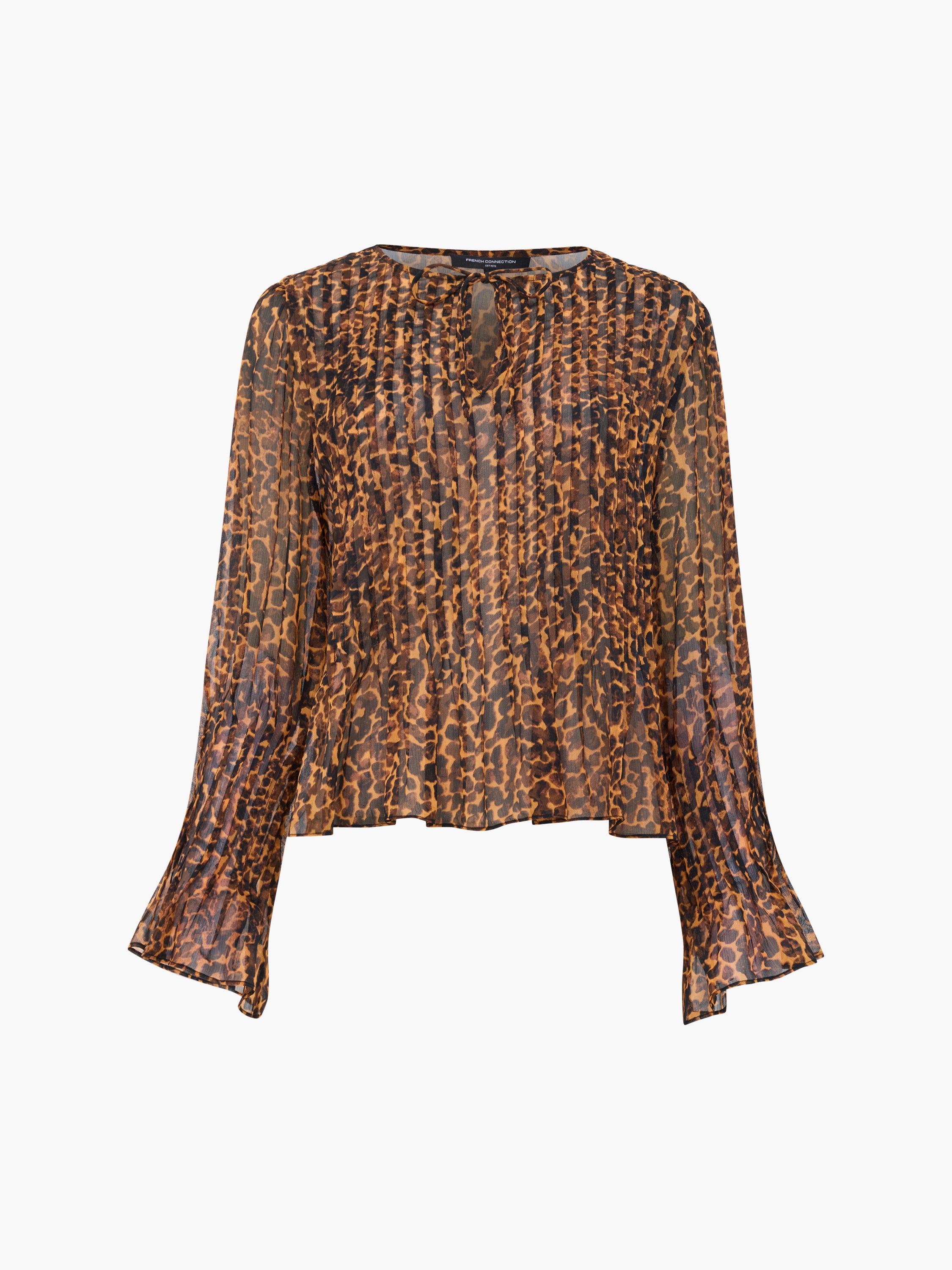 Lottie Chiffon Leopard Print Orange Peplum Blouse