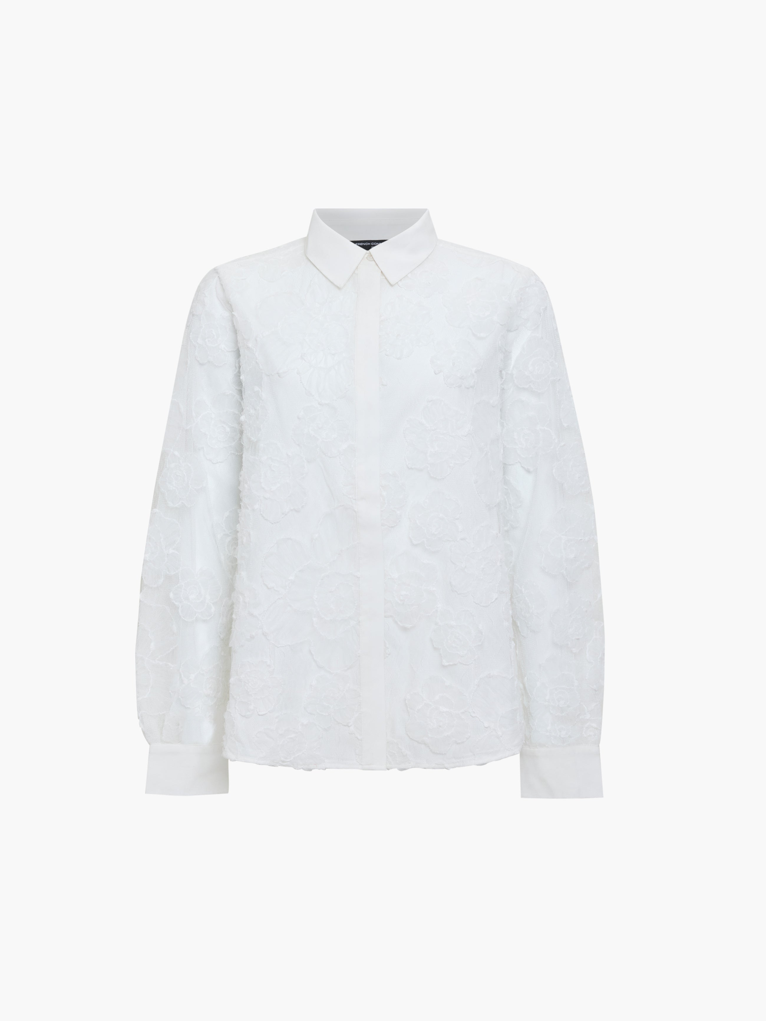 Ruchi Floral Lace Long Sleeve White Shirt