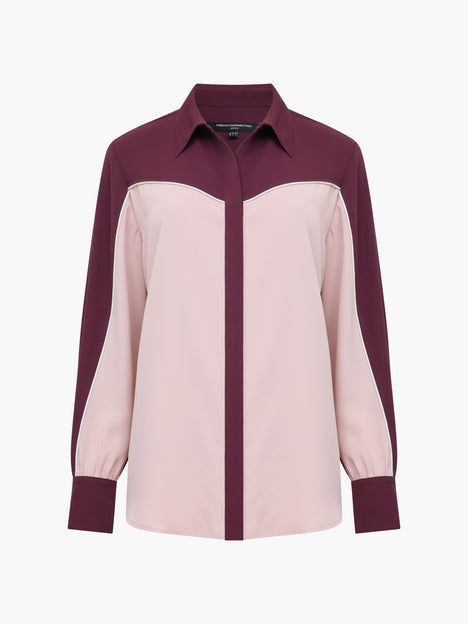 Mindy Crepe Colour Blocked Shirt