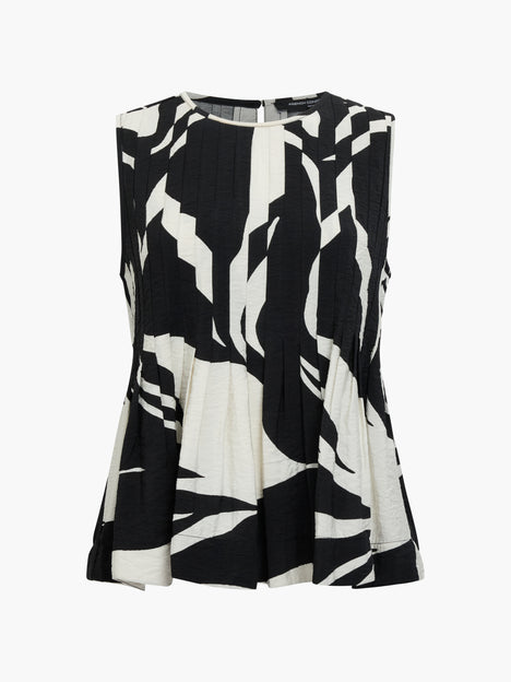 Jessie Abstract Monochrome Sleeveless Top