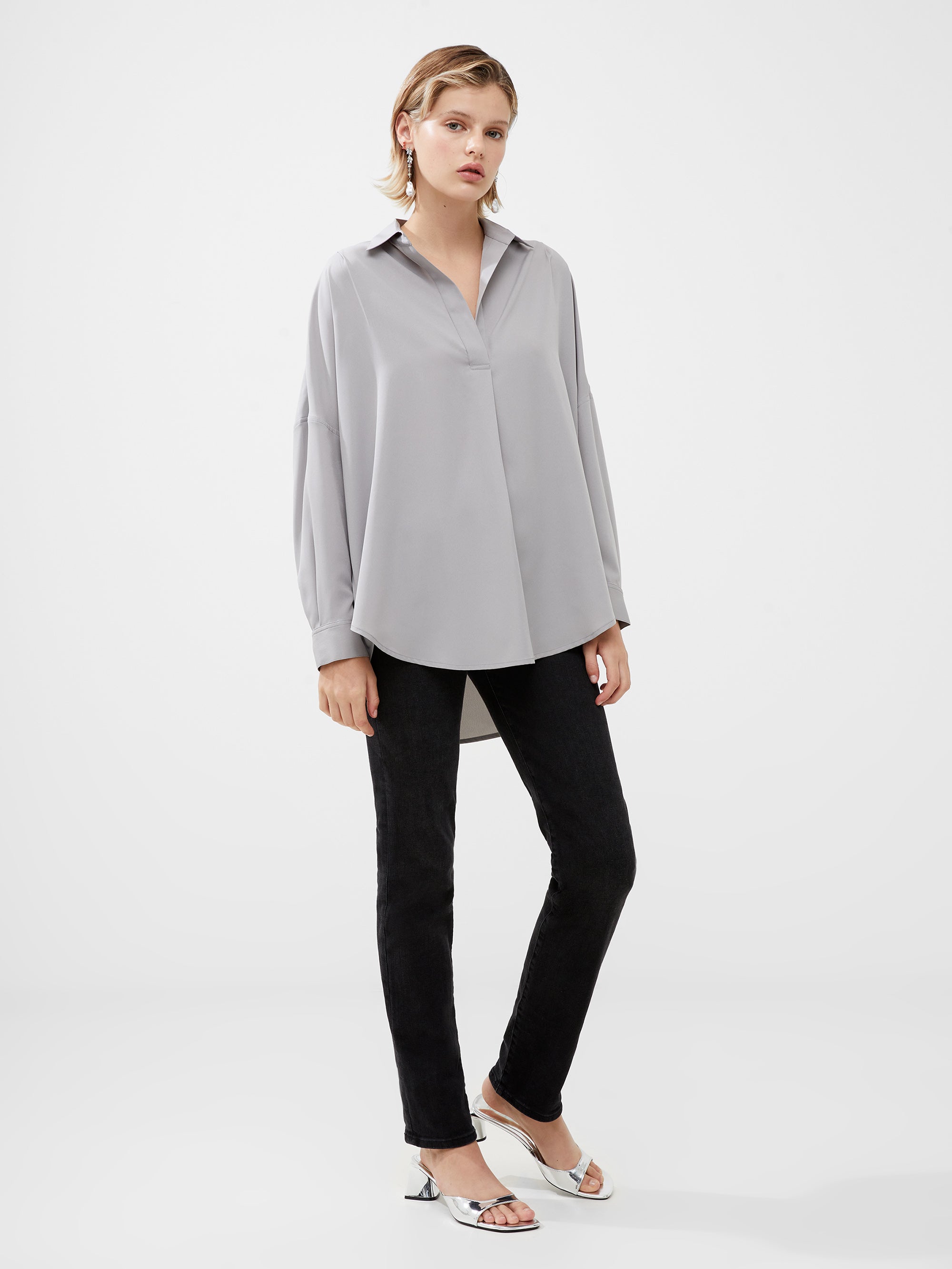 Rhodes Recycled Crepe Popover Shirt