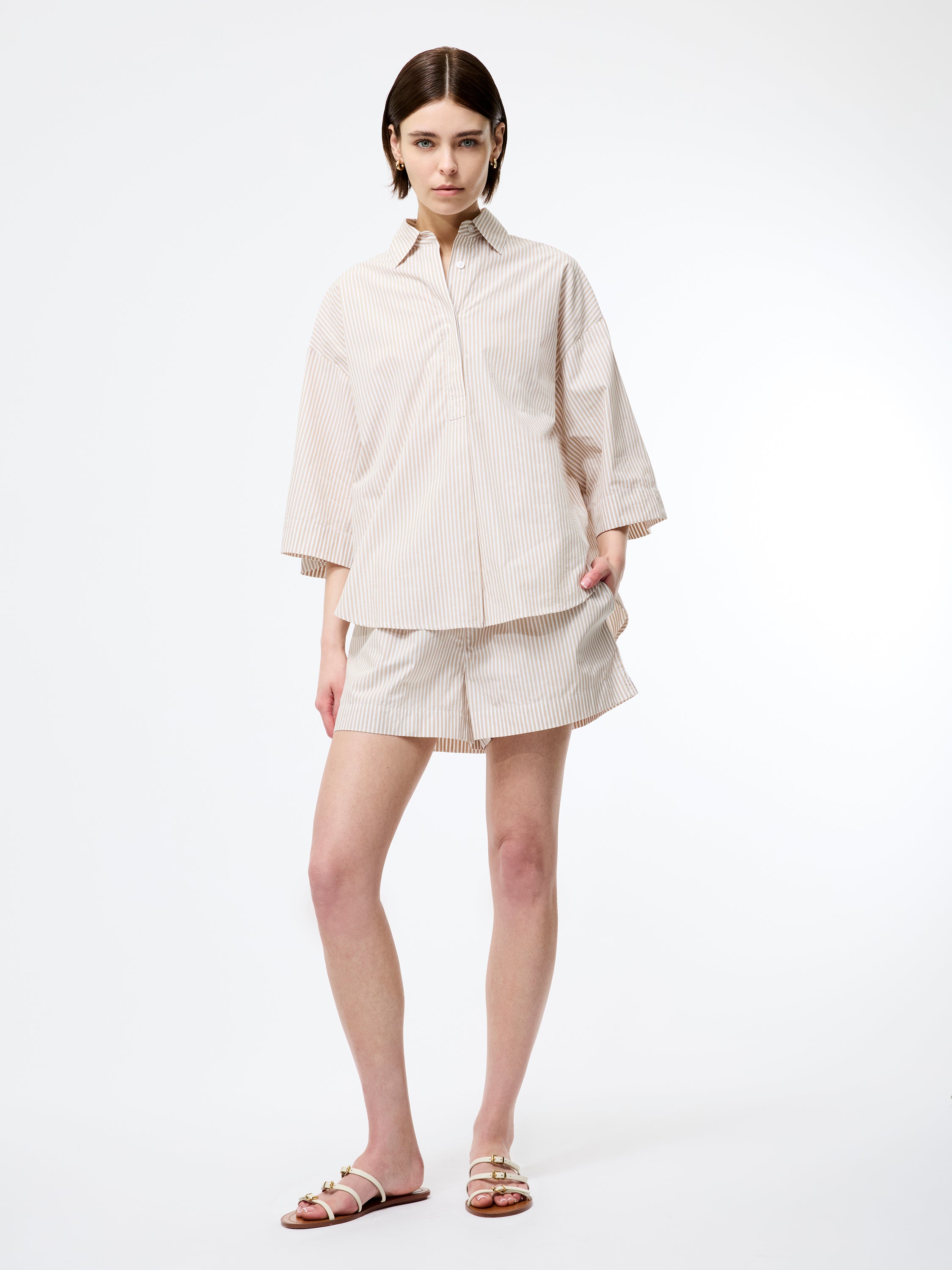 Rhodes Poplin Stripe Popover Shirt