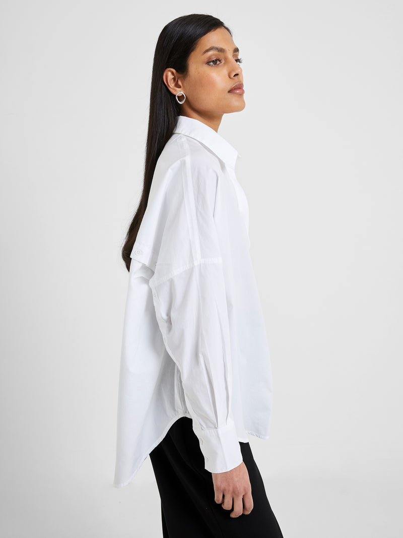 Rhodes Poplin Button-Back Popover Shirt