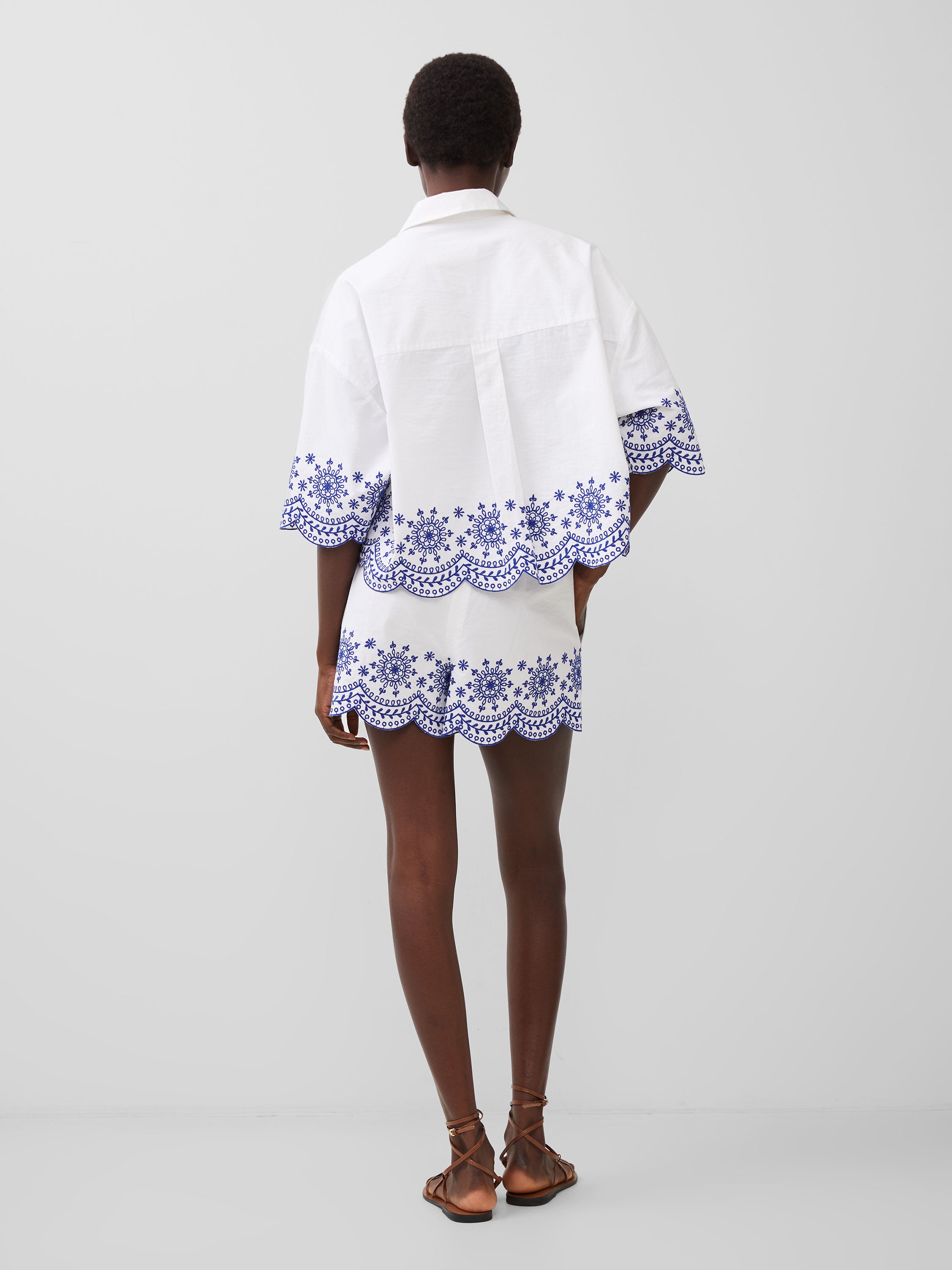 Alissa Cotton Embroidered Popover Shirt