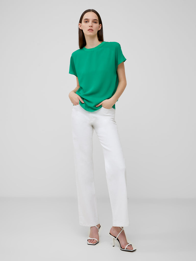 Crepe Light Crew Neck Top