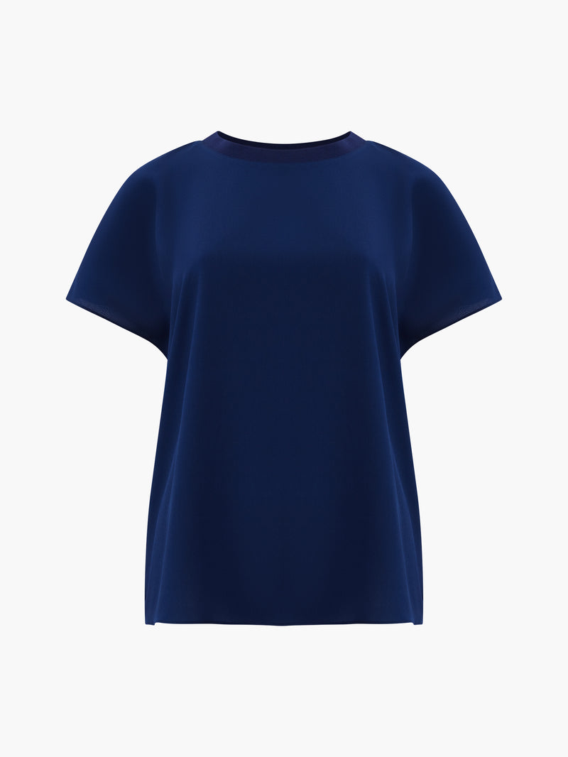 Crepe Light Crew Neck Top