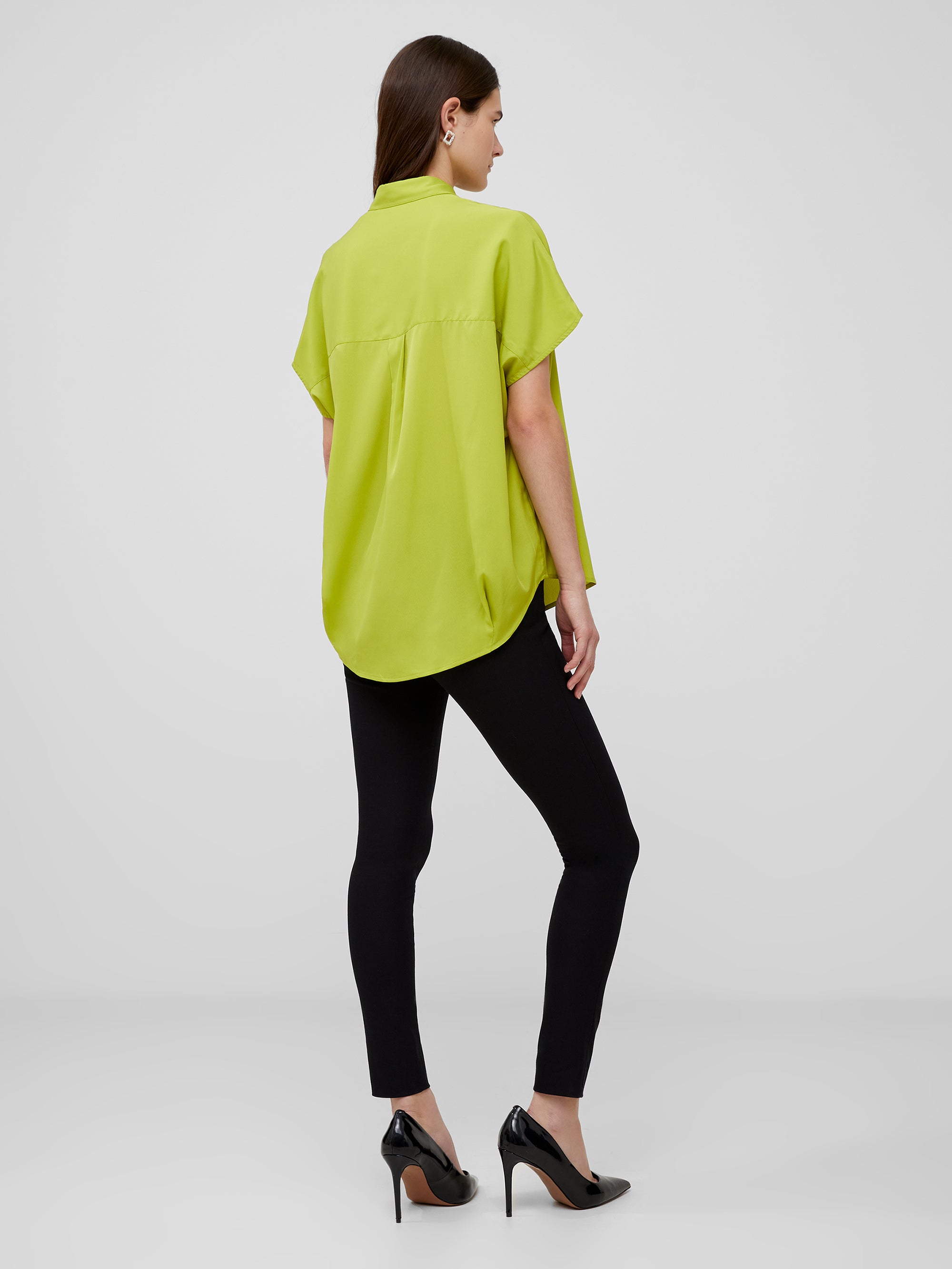 Crepe Light Cap Sleeve Popover Shirt