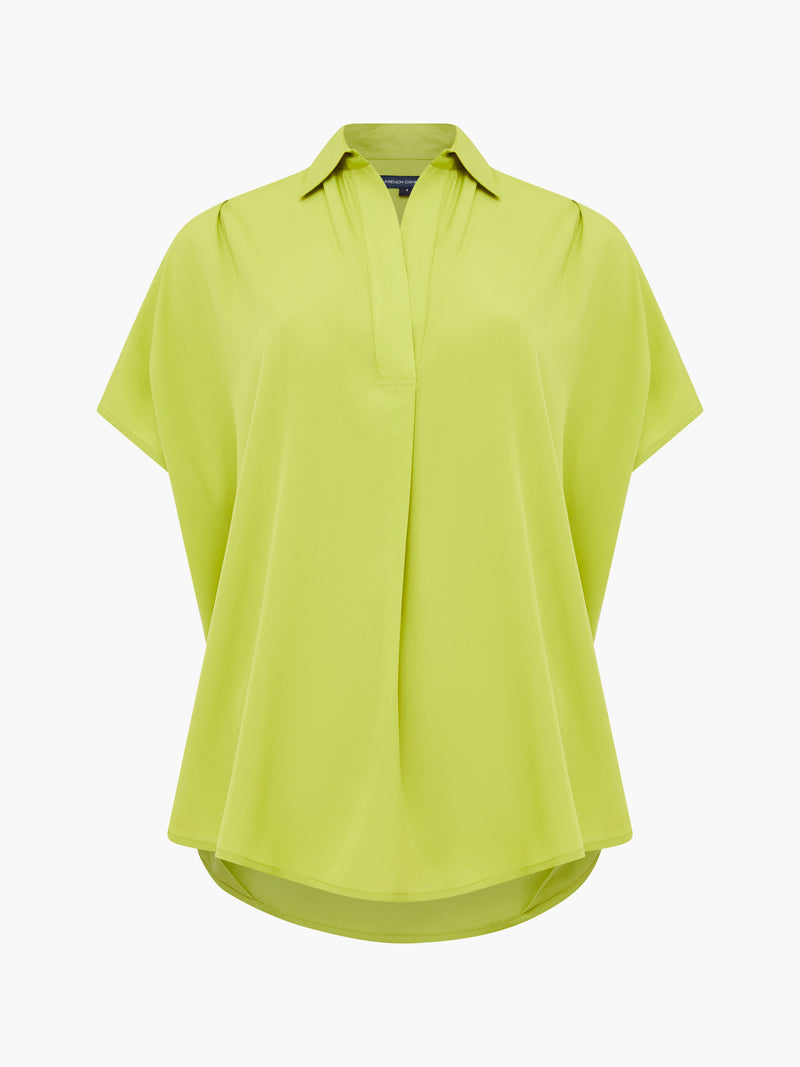 Crepe Light Cap Sleeve Popover Shirt