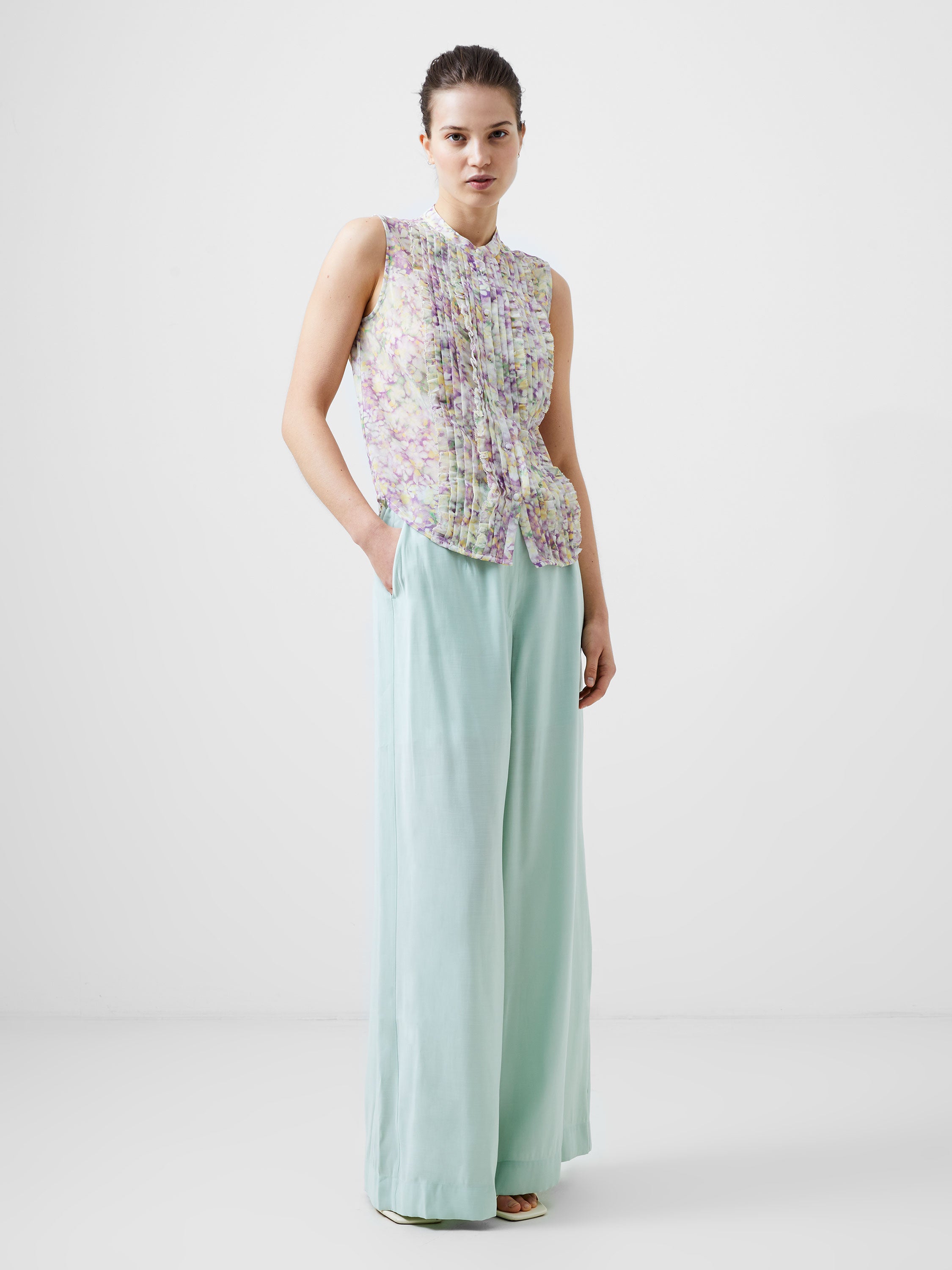 Donna Recycled Georgette Ruffle Top