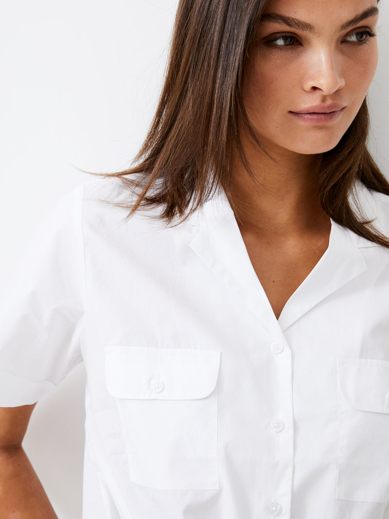 Tie Front Poplin Shirt