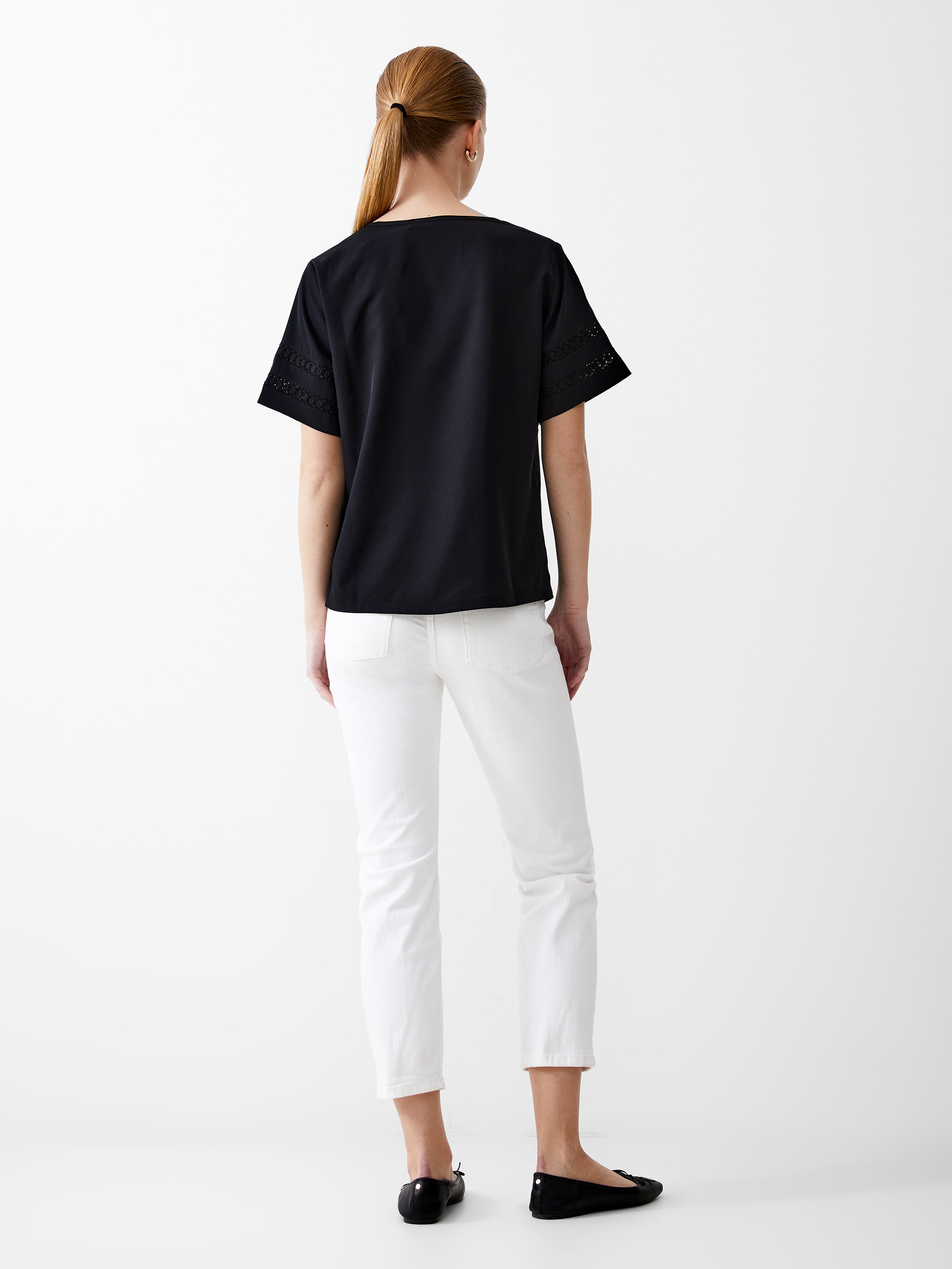 Crochet Trim Crepe Light Top