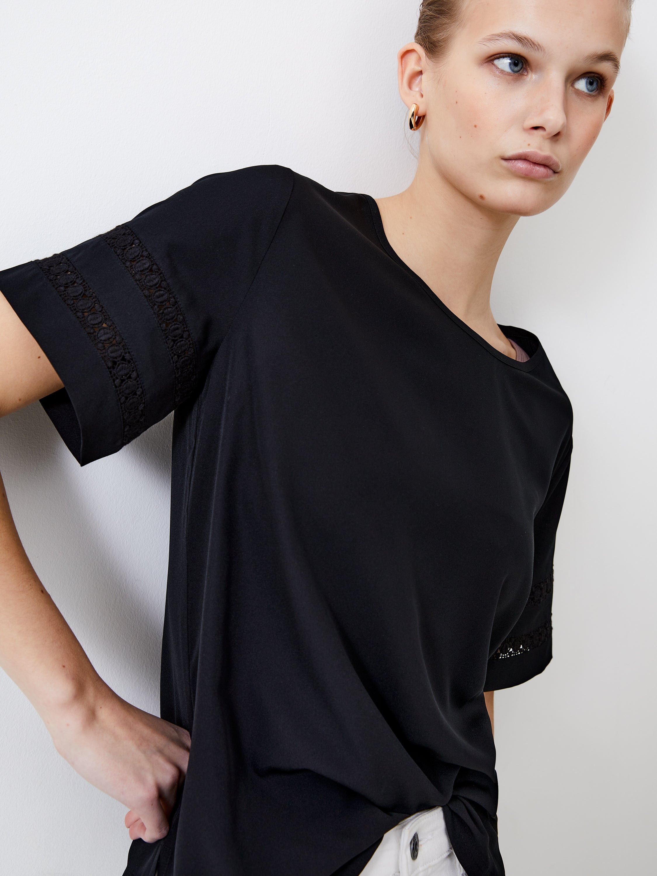 Crochet Trim Crepe Light Top