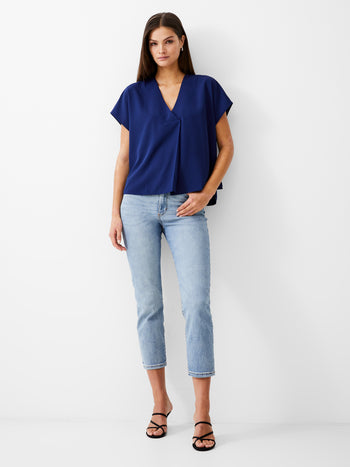 Vee Boxy Crepe Light Top