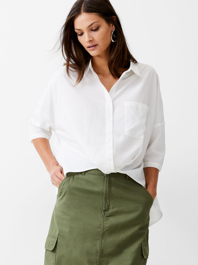 Twist Front Crepe Light Top