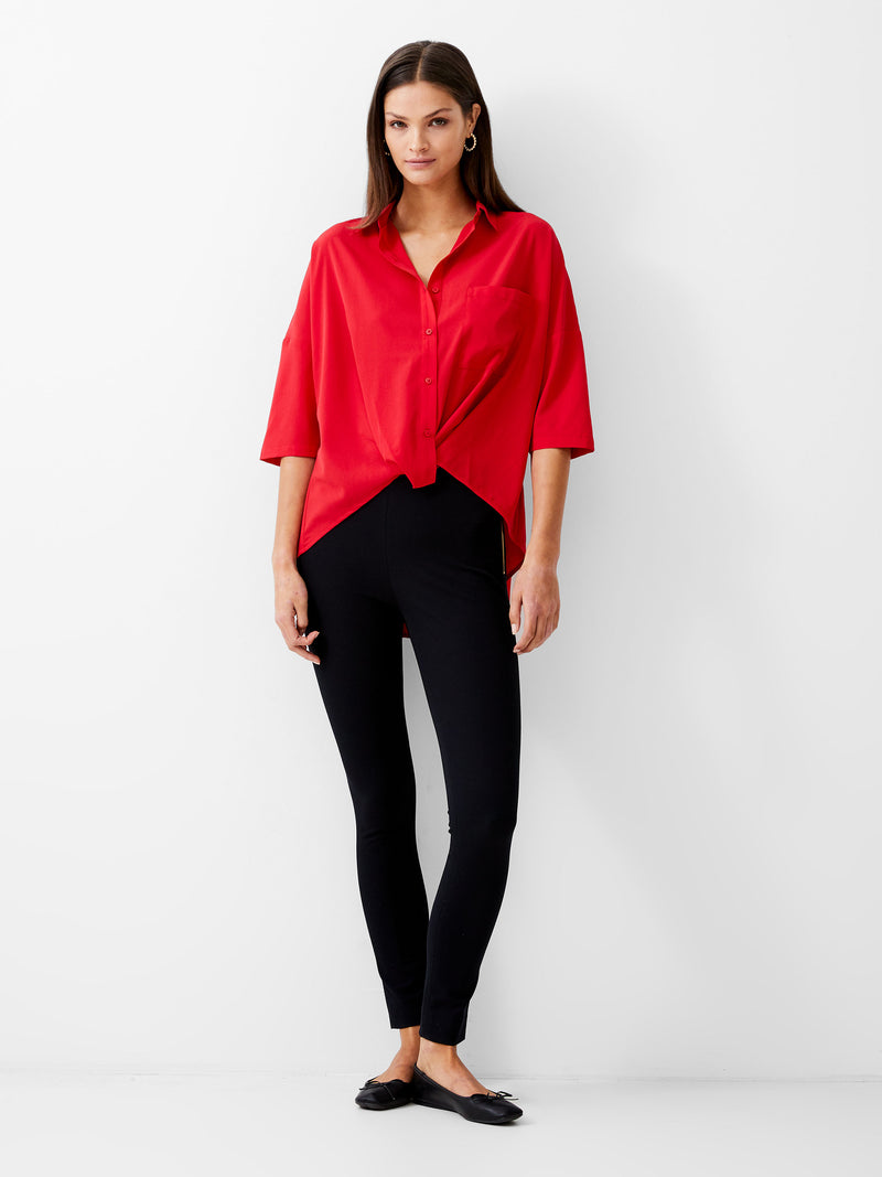 Twist Front Crepe Light Top