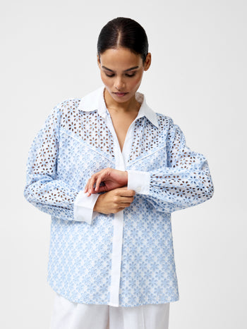 Galina Cotton Embroidered Shirt