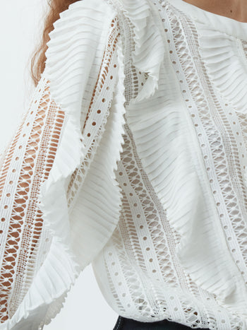 Annika Lace Frill Long Sleeve Top