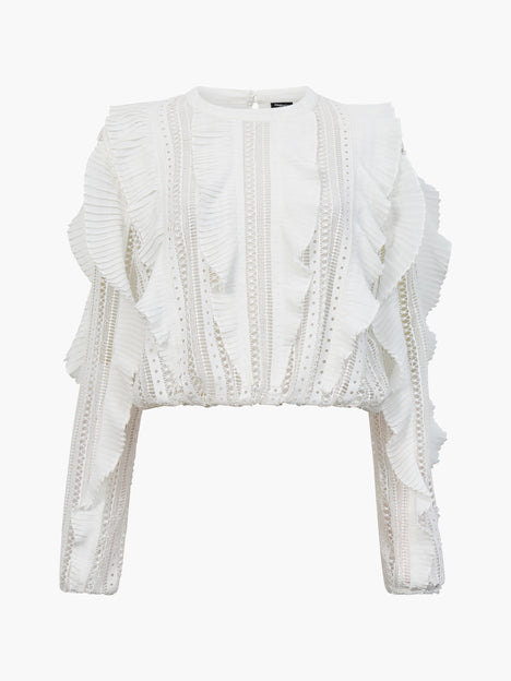 Annika Lace Frill Long Sleeve Top