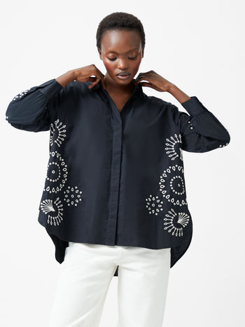 Cambria Cotton Embroidered Button Up Shirt