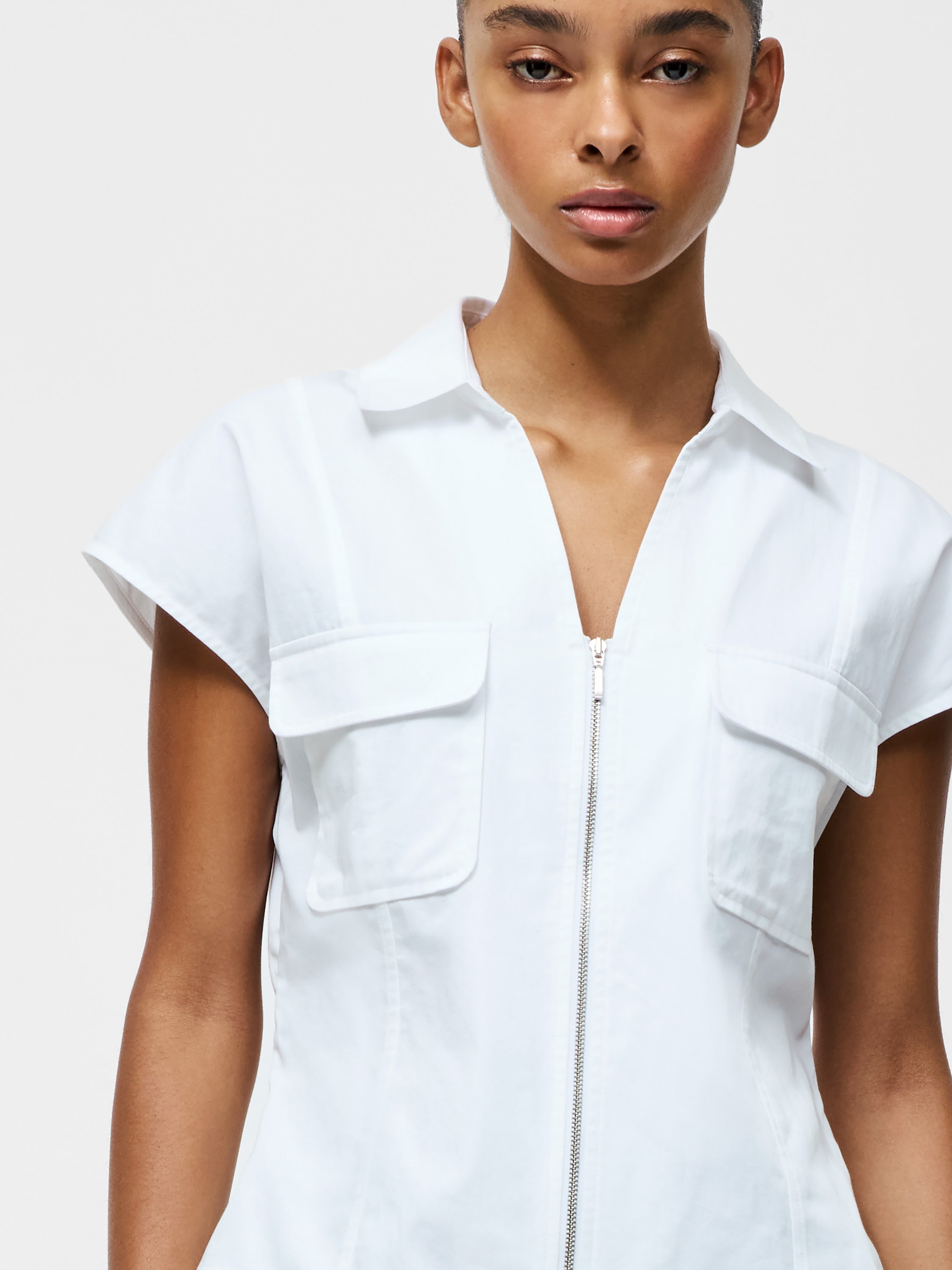 Alexis Cotton Front Zip Top