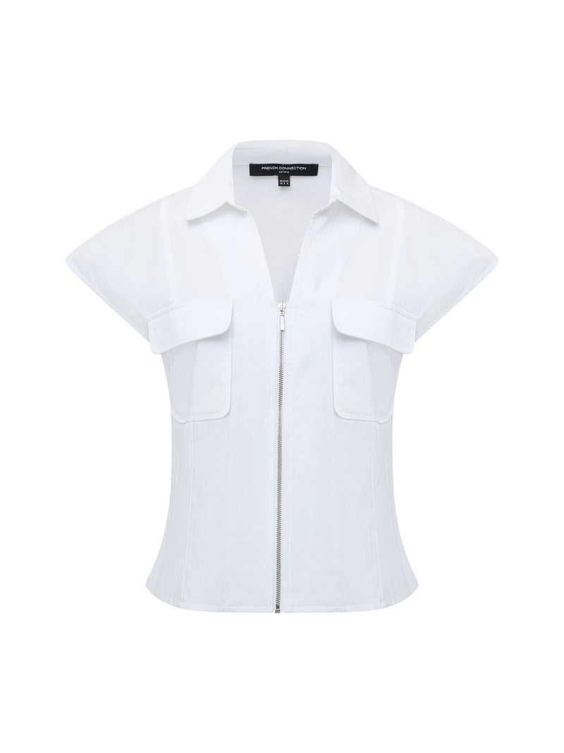 Alexis Cotton Front Zip Top