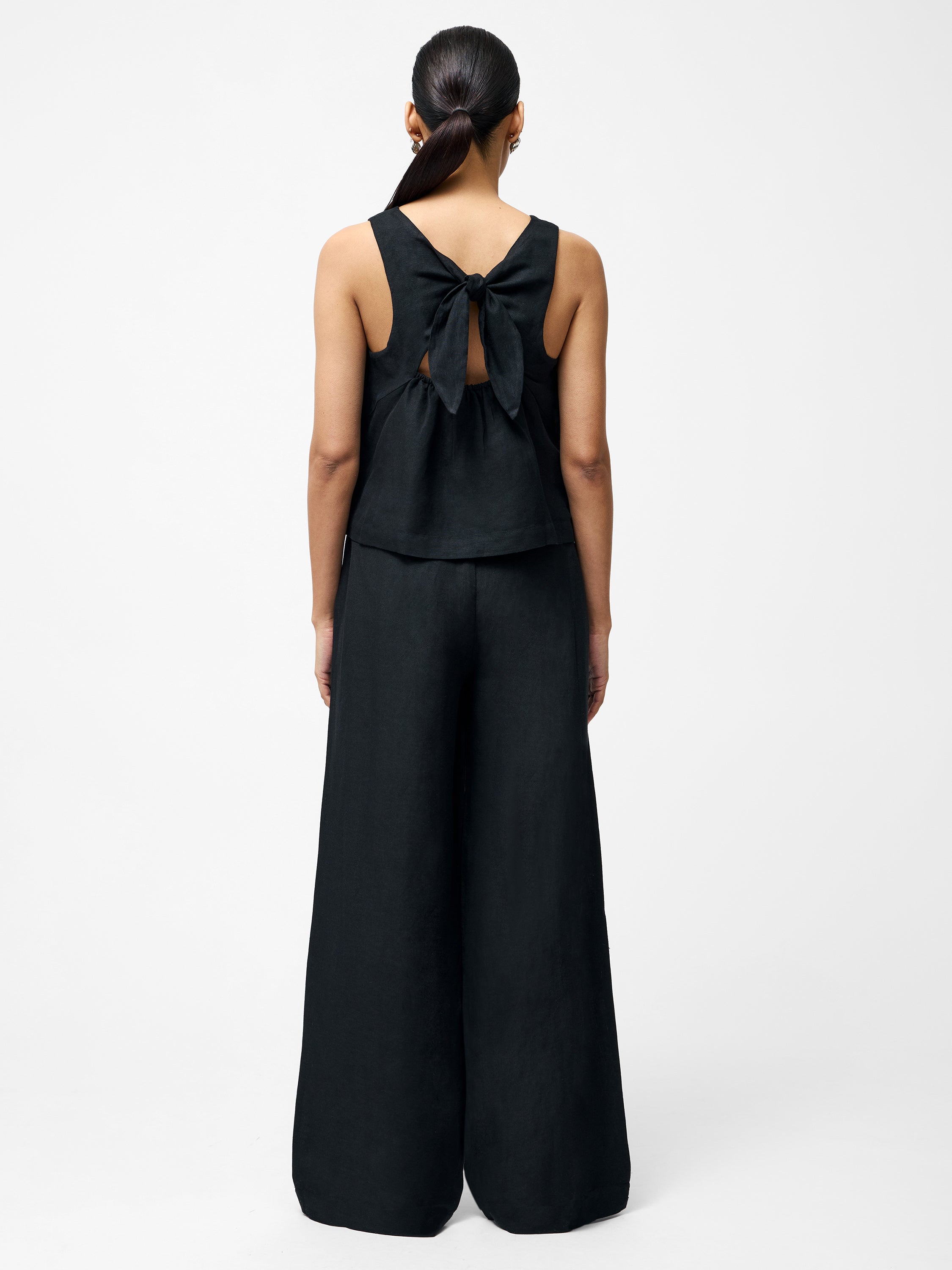 Birdie Linen Tie Back Swing Top