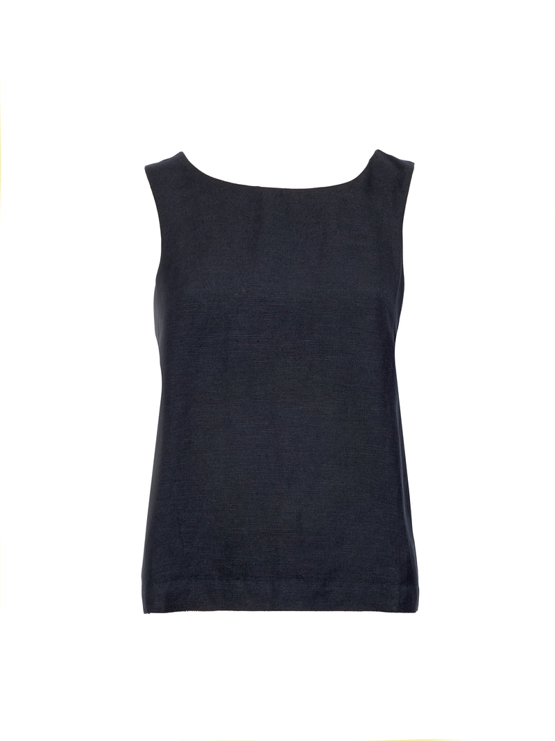 Birdie Linen Tie Back Swing Top