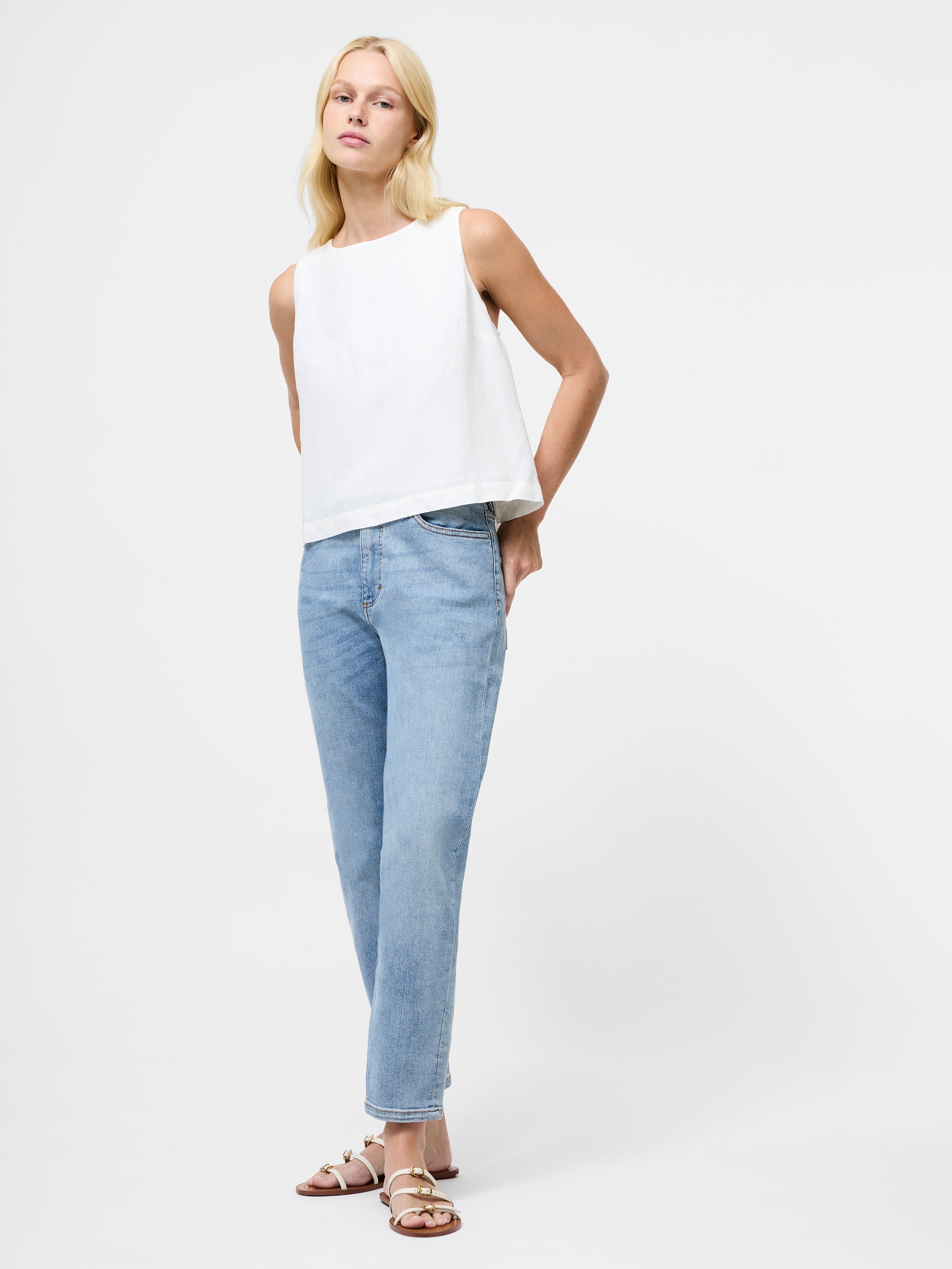 Birdie Linen Tie Back Swing Top