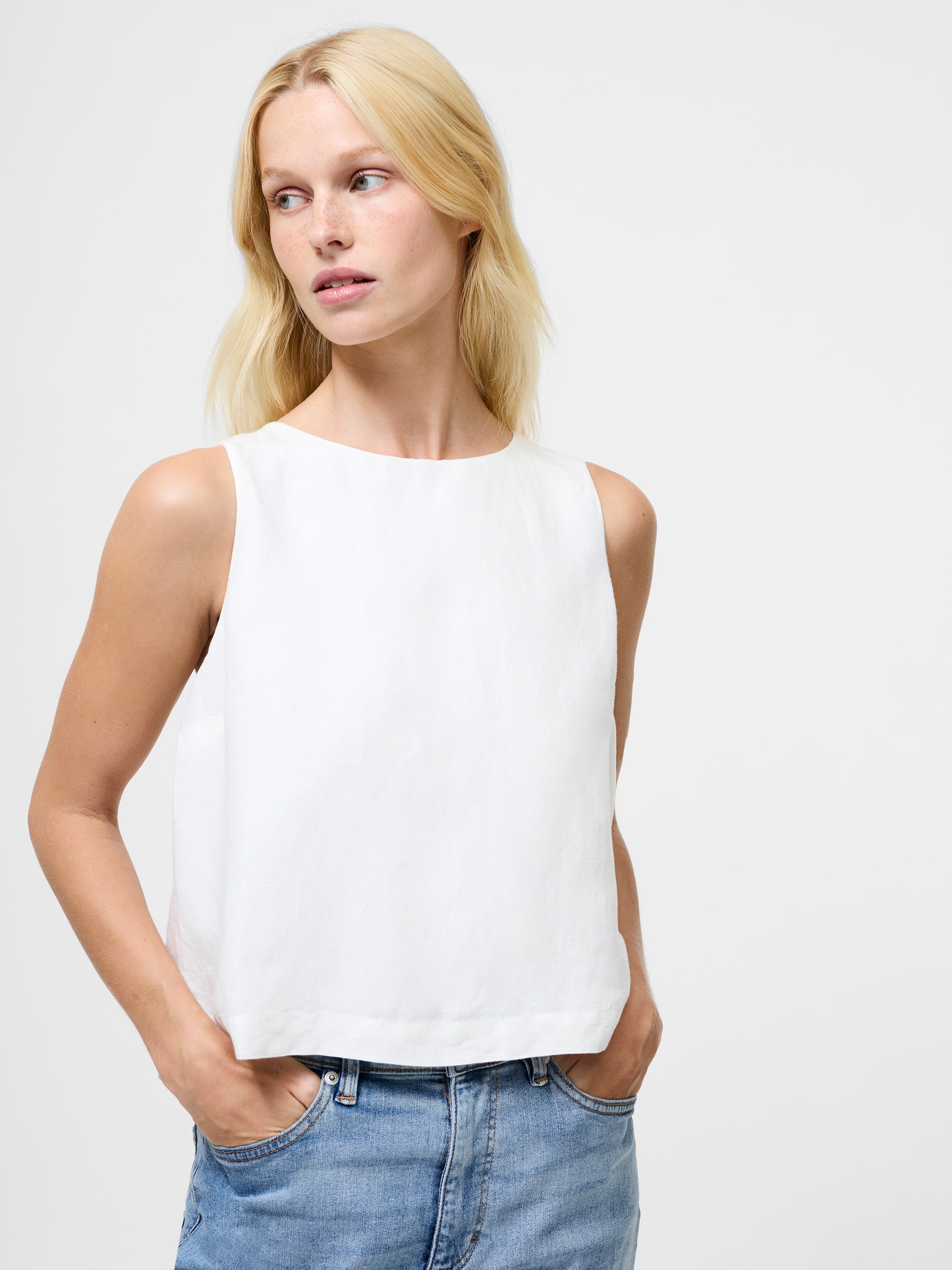 Birdie Linen Tie Back Swing Top