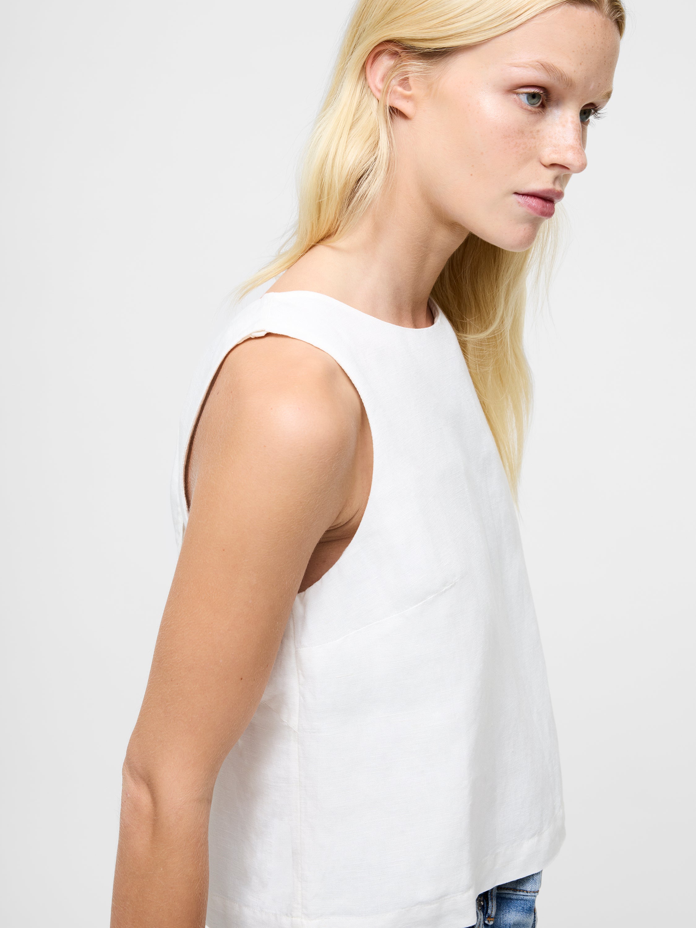 Birdie Linen Tie Back Swing Top