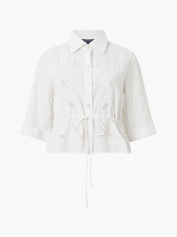 Barnet Cotton Striped Embroidered Shirt