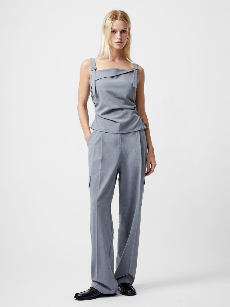 Franklin Ruched Strappy Buckle Top