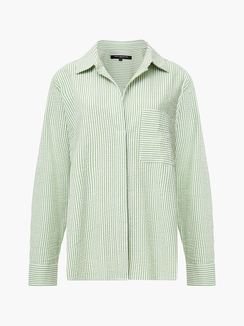 Seersucker Stripe Relaxed Shirt
