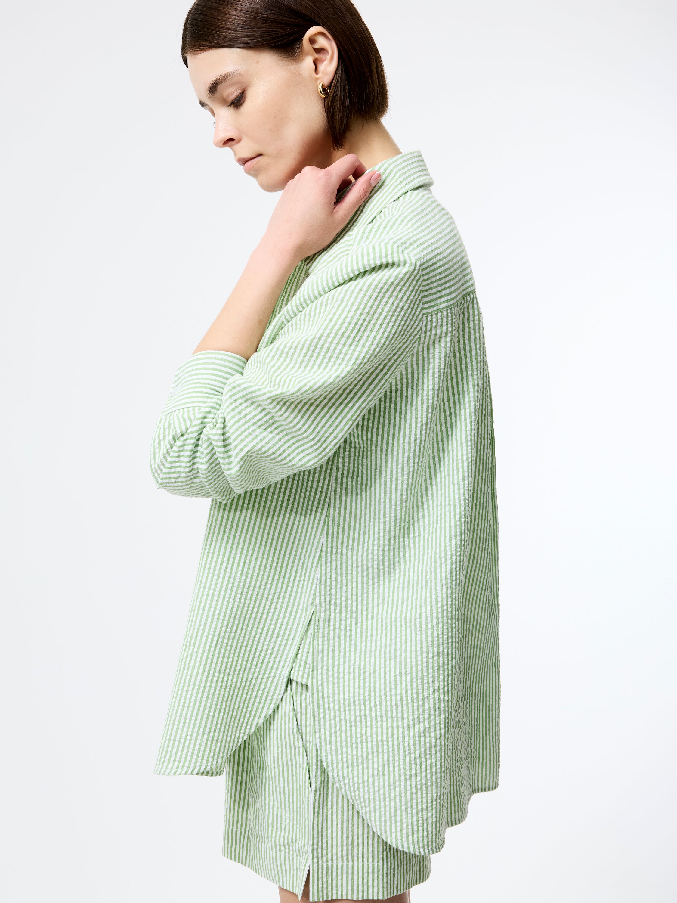 Seersucker Stripe Relaxed Shirt