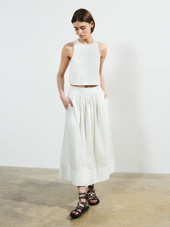 Pinstripe Poplin Shell Top