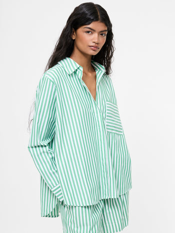 Stripe Relaxed Popover Shirt