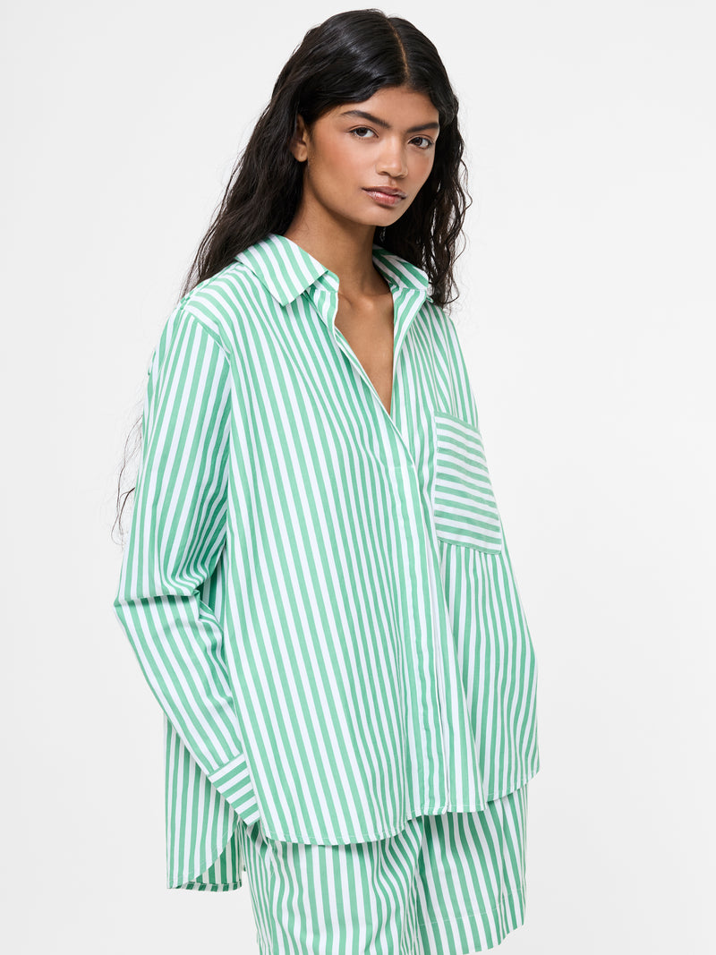 Stripe Relaxed Popover Shirt