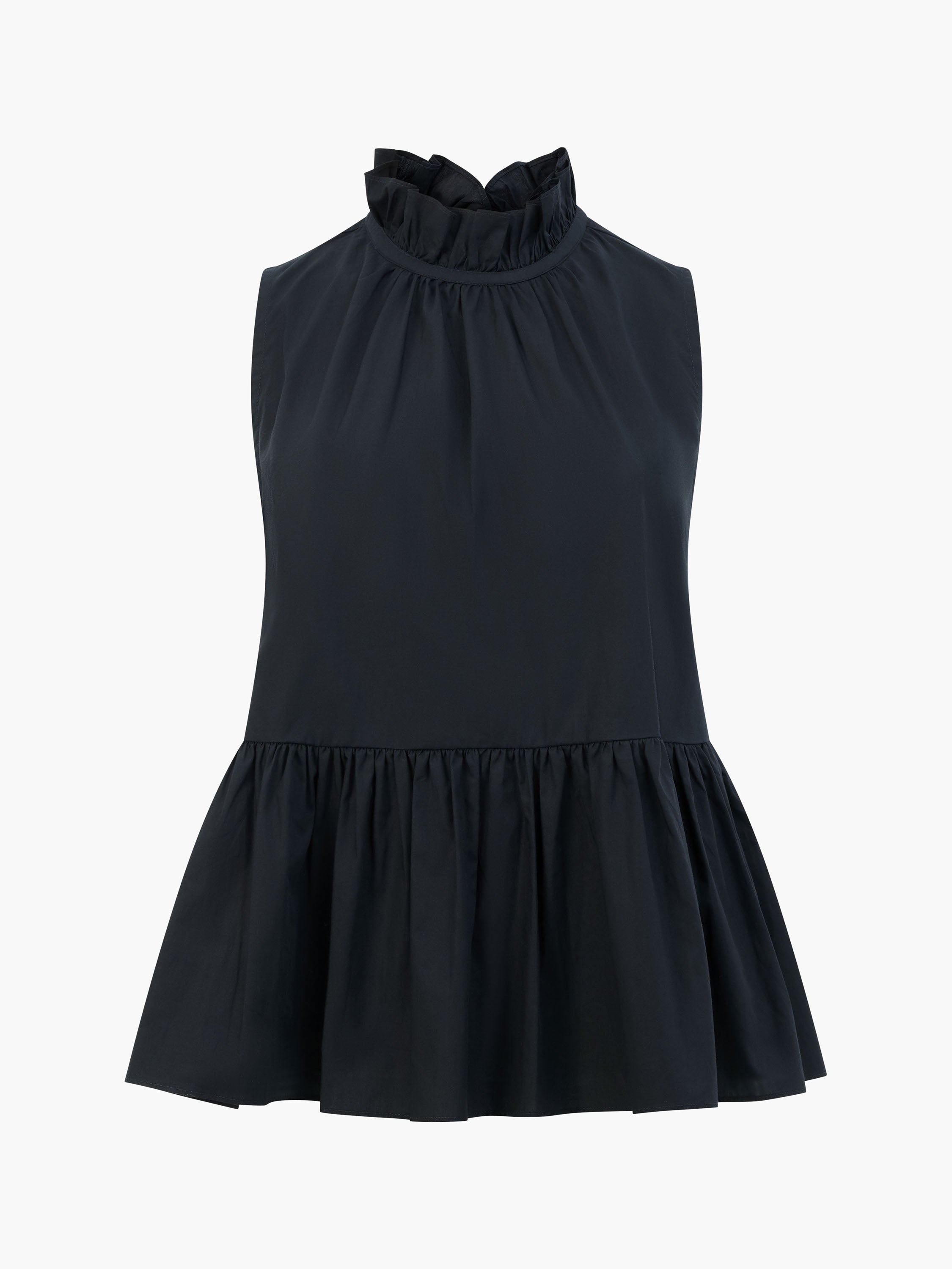 High Neck Sleeveless Poplin Top