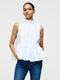 High Neck Sleeveless Poplin Top