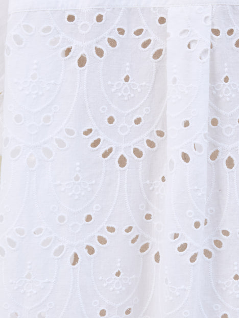Broderie Back Short Sleeve Popover Shirt